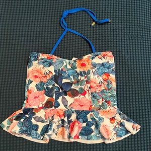 LimeRiki floral, fitted and flared swimsuit top
